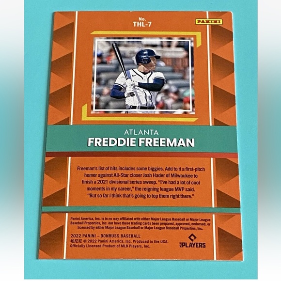 Freddie Freeman 2022 Panini Los Angeles Dodgers Baseball Card - Picture 3 of 3